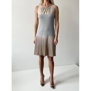 Fabiana Filippi Italy Womens Dress‎ Crepe Cotton Poplin Shift Pleated Size S